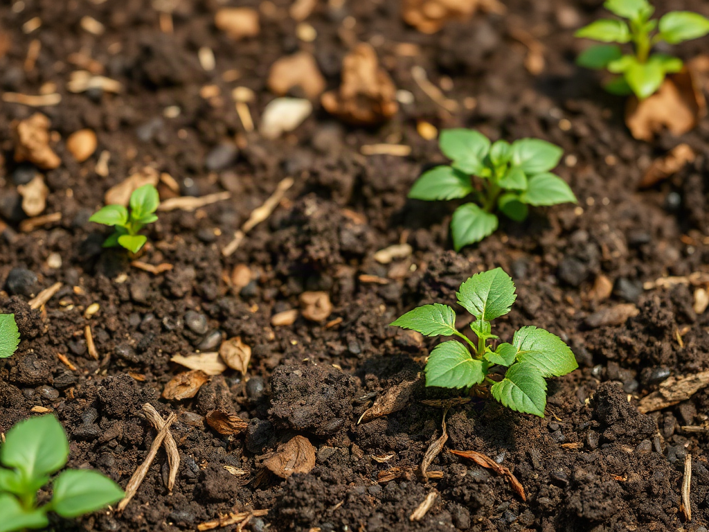 Self-mulching soil for lower-maintenance garden beds